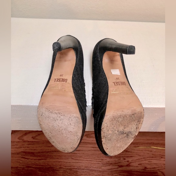 Diesel Black Denim Platform Heels European size 39 , US 8.5 - Picture 10 of 10